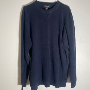 Men’s Eddie Bauer 100% Cotton Knit Sweater Navy Blue